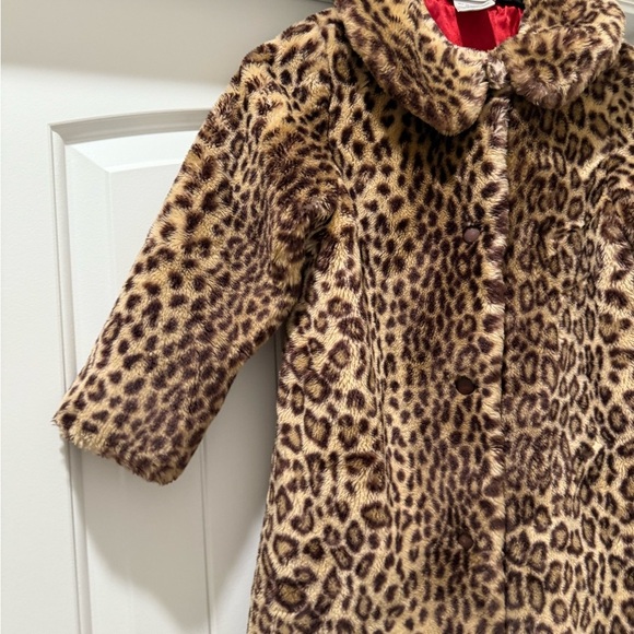 American Girl Leopard Print Coat with Red Lining - Picture 5 of 8